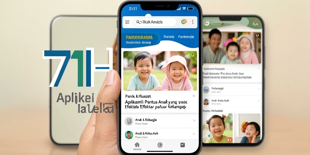 Tampilan antarmuka aplikasi 71H untuk pantauan anak.