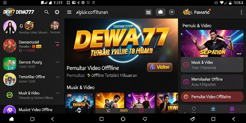 Screenshot antarmuka DEWA777 dengan fitur Pemutar Video Offline yang intuitif.