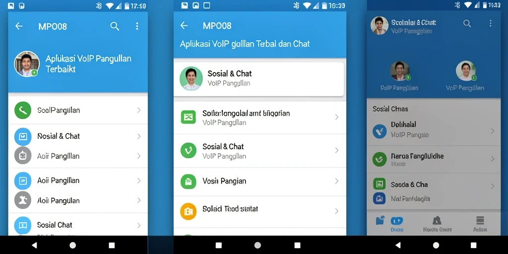 Antarmuka pengguna MPO08 yang menarik untuk VoIP Panggilan.